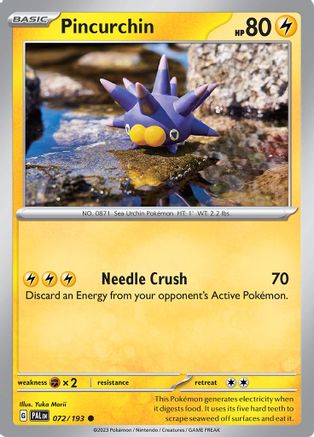 Pincurchin - 072/193 72 - SV02 Paldea Evolved Reverse Holofoil