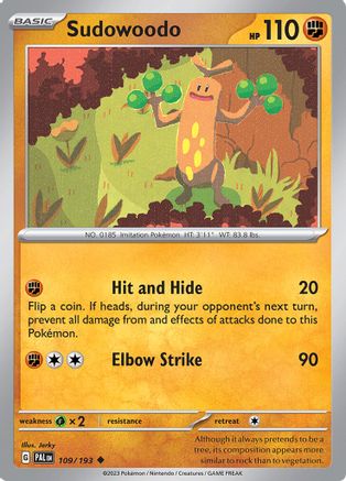 Sudowoodo 109 - SV02 Paldea Evolved Reverse Holofoil