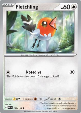 Fletchling 163 - SV02 Paldea Evolved Reverse Holofoil