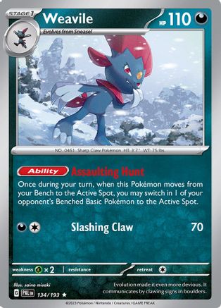 Weavile 134 - SV02 Paldea Evolved Reverse Holofoil