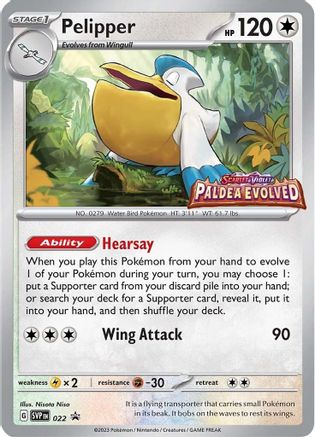 Pelipper - 022 (Prerelease) 22 - SV Scarlet & Violet Promo Cards Holofoil