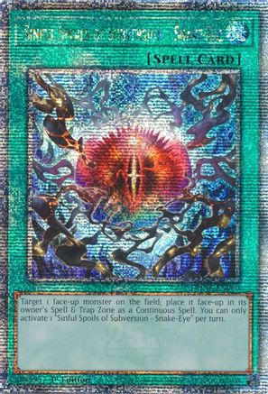 Sinful Spoils of Subversion - Snake-Eye (Quarter Century Secret Rare) (DUNE-EN060) - Duelist Nexus 1st Edition