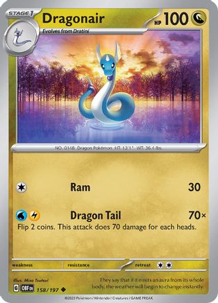 Dragonair 158 - SV03 Obsidian Flames Reverse Holofoil