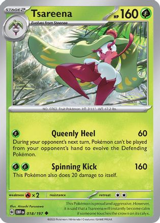 Tsareena 18 - SV03 Obsidian Flames Reverse Holofoil