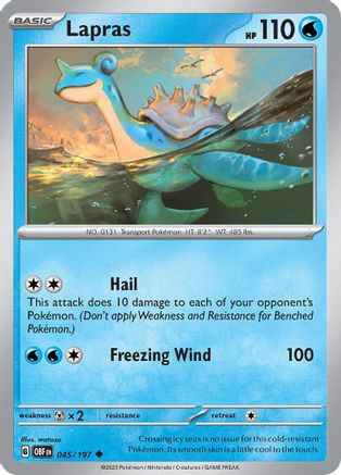 Lapras 45 - SV03 Obsidian Flames Reverse Holofoil