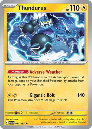 Thundurus 70 - SV03 Obsidian Flames Holofoil