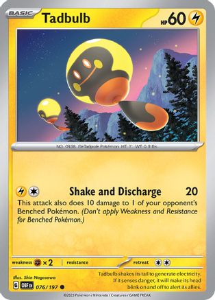 Tadbulb 076/197 76 - SV03 Obsidian Flames Reverse Holofoil