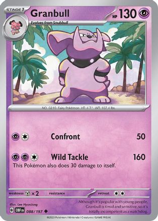 Granbull 88 - SV03 Obsidian Flames Reverse Holofoil