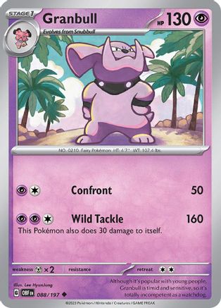 Granbull 50 - SV03 Obsidian Flames Reverse Holofoil