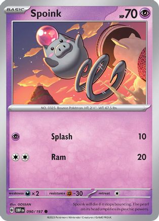 Spoink 90 - SV03 Obsidian Flames Reverse Holofoil