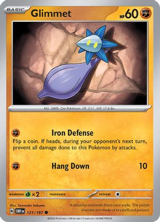 Glimmet - 121/197 121 - SV03 Obsidian Flames Reverse Holofoil