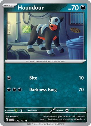 Houndour - 132/197 132 - SV03 Obsidian Flames Reverse Holofoil