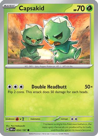 Capsakid - 024/197 24 - SV03 Obsidian Flames Reverse Holofoil