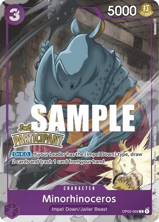 Minorhinoceros (Online Regional 2023) [Participant] (OP03-069) - One Piece Promotion Cards Foil
