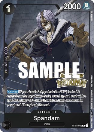 Spandam (Online Regional 2023) [Participant] (OP03-086) - One Piece Promotion Cards Foil