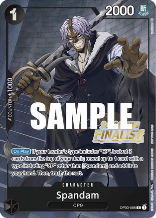 Spandam (Online Regional 2023) [Finalist] (OP03-086) - One Piece Promotion Cards Foil