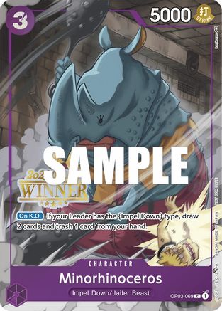 Minorhinoceros (Online Regional 2023) [Winner] (OP03-069) - One Piece Promotion Cards