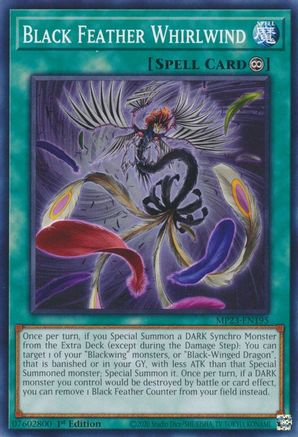 Black Feather Whirlwind (MP23-EN195) - 25th Anniversary Tin: Dueling Heroes Mega Pack 1st Edition