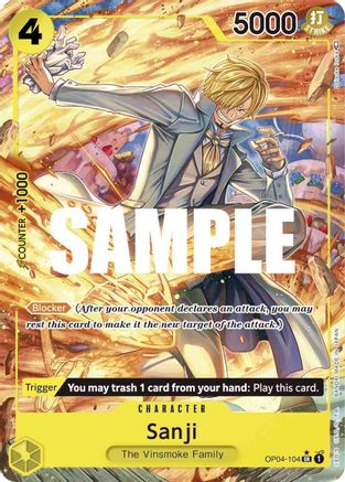 Sanji (104) (Alternate Art) (OP04-104) - Kingdoms of Intrigue Foil