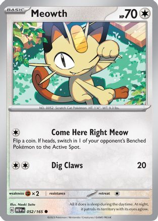 Meowth 52 - SV Scarlet and Violet 151 Reverse Holofoil