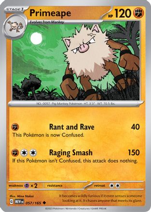 Primeape 57 - SV Scarlet & Violet 151 Reverse Holofoil