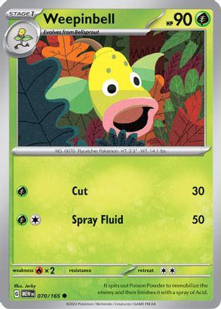 Weepinbell 70 - SV Scarlet & Violet 151 Reverse Holofoil