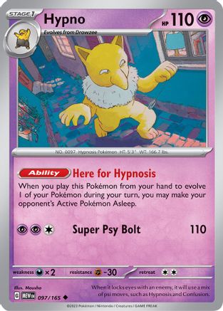 Hypno 97 - SV Scarlet & Violet 151 Reverse Holofoil