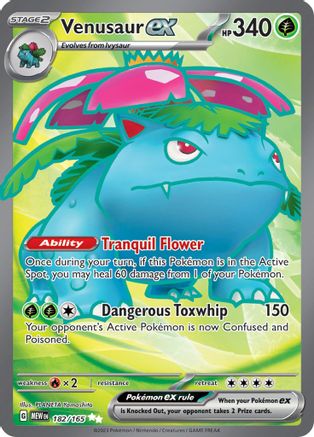 Venusaur ex - 182/165 182 - SV Scarlet & Violet 151 Holofoil