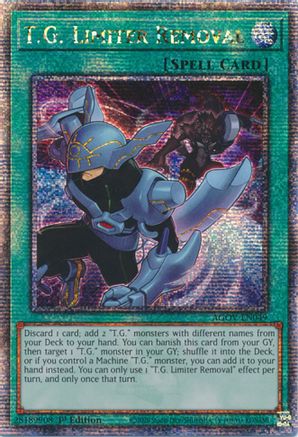T.G. Limiter Removal (Quarter Century Secret Rare) (AGOV-EN049) - Age of Overlord 1st Edition