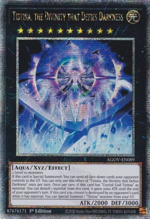 Tistina, the Divinity that Defies Darkness (Quarter Century Secret Rare) (AGOV-EN089) - Age of Overlord 1st Edition