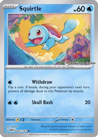 Squirtle - 007/165 (Pokemon Center Exclusive) 7 - Miscellaneous Cards & Products Reverse Holofoil