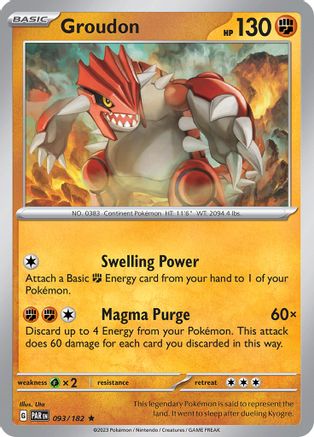 Groudon 93 - SV04 Paradox Rift Holofoil