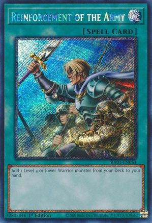 Reinforcement of the Army (Platinum Secret Rare) (RA01-EN051) - 25th Anniversary Rarity Collection 1st Edition
