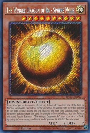 The Winged Dragon of Ra - Sphere Mode (Platinum Secret Rare) (RA01-EN007) - 25th Anniversary Rarity Collection 1st Edition