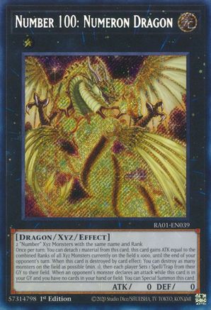 Number 100: Numeron Dragon (Secret Rare) (RA01-EN039) - 25th Anniversary Rarity Collection 1st Edition