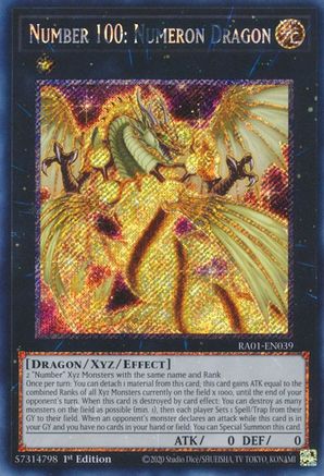 Number 100: Numeron Dragon (Platinum Secret Rare) (RA01-EN039) - 25th Anniversary Rarity Collection 1st Edition