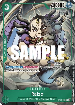 Raizo (CS 2023 Event Pack) (OP01-052) - One Piece Promotion Cards Foil