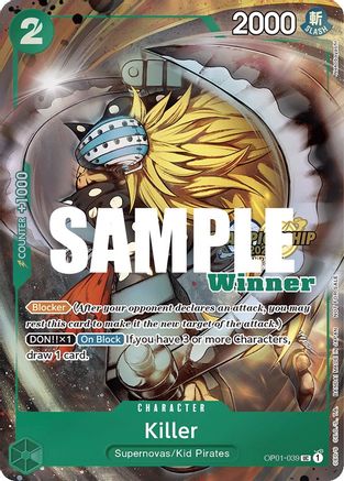 Killer (CS 2023 Top Players Pack) [Winner] (OP01-039) - One Piece Promotion Cards