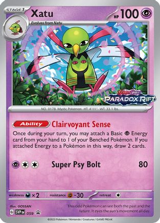 Xatu - 059 (Prerelease) 59 - SV Scarlet & Violet Promo Cards Holofoil