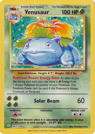 Venusaur 3 - Trading Card Game Classic Holofoil