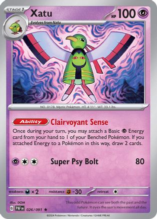 Xatu - 026/091 26 - SV Paldean Fates Holofoil