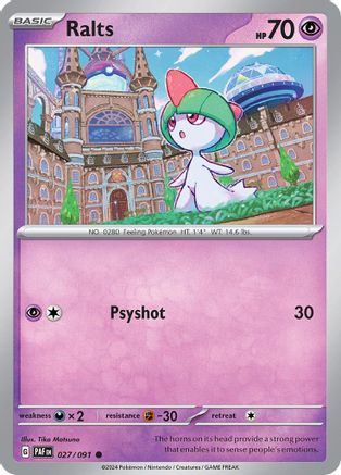 Ralts - 027/091 27 - SV Paldean Fates Reverse Holofoil