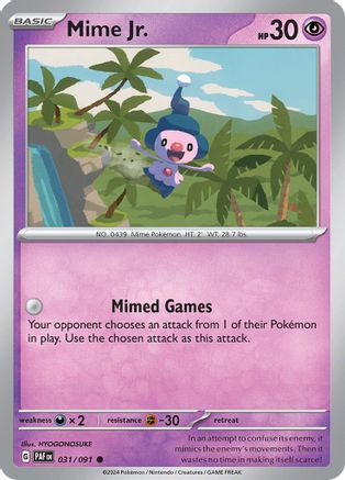 Mime Jr. - 031/091 31 - SV Paldean Fates Reverse Holofoil