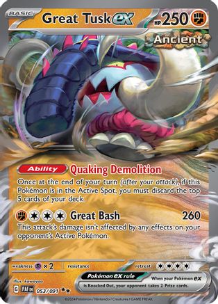 Great Tusk ex 53 - SV Paldean Fates Holofoil