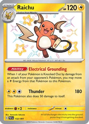 Raichu 132 - SV Paldean Fates Holofoil