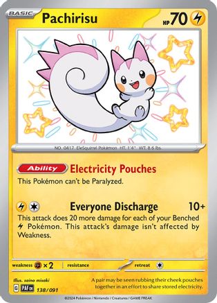 Pachirisu 138 - SV Paldean Fates Holofoil