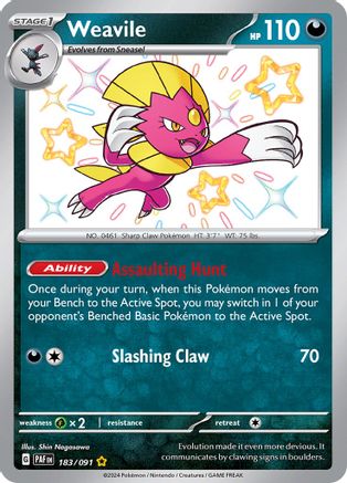 Weavile 183 - SV Paldean Fates Holofoil