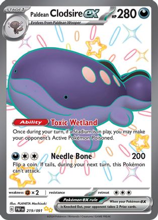 Paldean Clodsire ex - 219/091 219 - SV Paldean Fates Holofoil