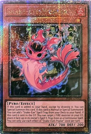 Snake-Eyes Poplar (Quarter Century Secret Rare) (PHNI-EN012) - Phantom Nightmare 1st Edition