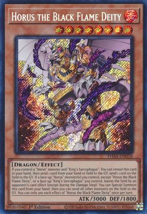 Horus the Black Flame Deity (PHNI-EN018) - Phantom Nightmare 1st Edition